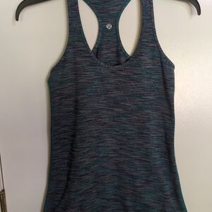 Lululemon Womens Green Teal Activewear Yoga Running Racerback Tank Top Size S
